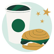 graphic of drink and hamburger