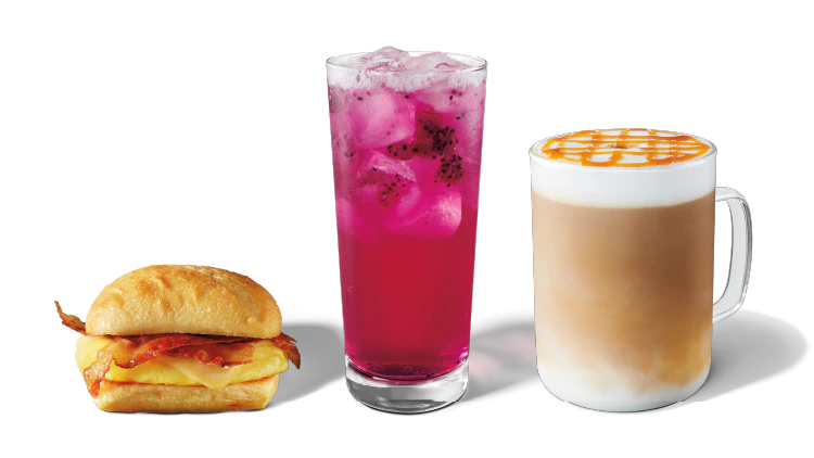 sandwich, smoothie and coffee